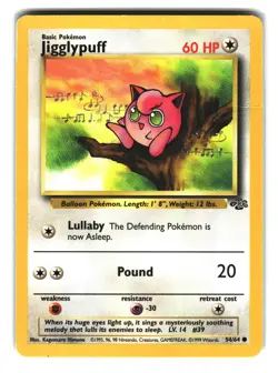 Jigglypuff 54/64 Pokemon Card Jungle Unlimited Vintage - Image 1