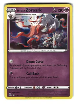 Hisuian Zoroark Holo Rare 076/196 Lost Origin Pokemon Card - Image 1