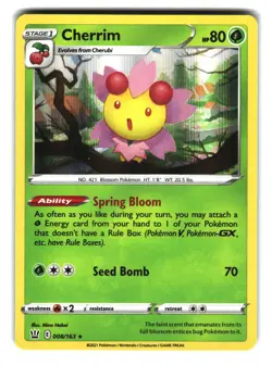 Pokemon Card Cherrim 008/163 Rare Reverse Holo Battle Styles NM - Image 1