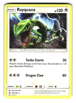 Rayquaza 106/145 Rare Guardians Rising Pokemon Card - Image 1