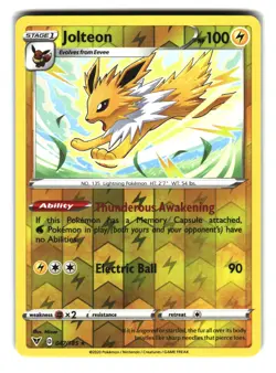 Jolteon 047/185 Reverse Holo Vivid Voltage Pokemon Card NM - Image 1