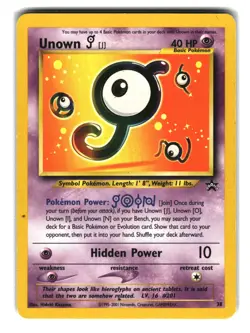 Unown J Promo 38 Wizards Black Star Promo Pokemon Card WOTC 2001 - Image 1