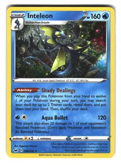 Inteleon 058/202 Rare Holo Sword & Shield Pokemon Card - Image 1