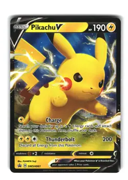 Pikachu V SWSH061 Holo Black Star Promo Pokemon Card - Image 1