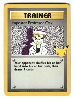 Imposter Professor Oak 73/102 Rare Trainer Celebration Pokemon Card - Image 1