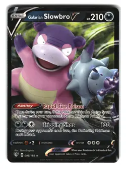 Galarian Slowbro V 099/189 Pokemon Card Darkness Ablaze Ultra Rare - Image 1