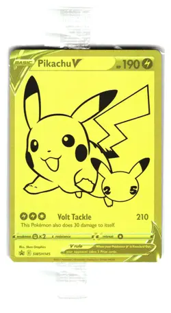 Pikachu V SWSH145 Gold Secret Rare Sword & Shield Promo Pokemon Card Sealed - Image 1