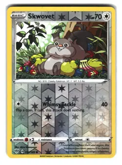 Skwovet 152/189 Reverse Holo Darkness Ablaze Pokemon Card - Image 1