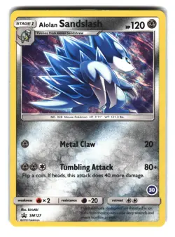Alolan Sandslash SM127 Promo Rare Sun & Moon Black Star Promo Pokemon Card - Image 1