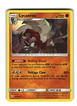Lycanroc 124/236 Rare Unified Minds Pokemon Card Holo - Image 1