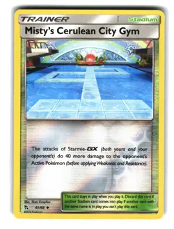 Misty’s Cerulean City Gym 61/68 Uncommon Hidden Fates Trainer Pokemon Card Holo - Image 1