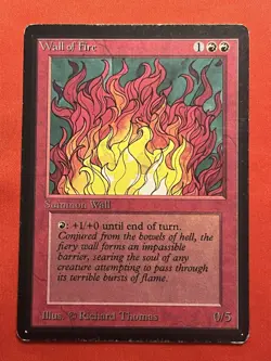 BETA Wall of Fire - Magic The Gathering MTG - Vintage English Moderate Play - Image 1
