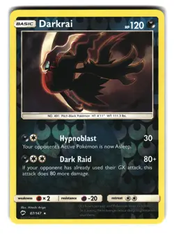 Darkrai 87/147 Holo Burning Shadows Pokemon Card - Image 1