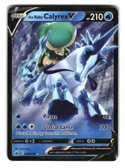 Ice Rider Calyrex V 045/198 Holo Rare V Chilling Reign Pokemon Card - Image 1