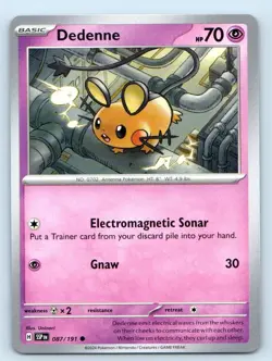 Dedenne 087/191 Common Surging Sparks Pokemon Near Mint - Image 1