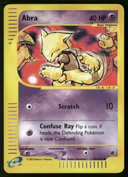 Pokemon Abra Expedition Base Set Reverse Holo 93/165 Common Lightly Played - Image 1