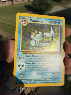 Pokemon TCG Vaporeon Jungle Holo Rare Unlimited 12/64 80 HP 1999 English WOTC - Image 2