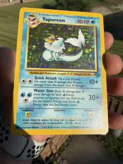 Pokemon TCG Vaporeon Jungle Holo Rare Unlimited 12/64 80 HP 1999 English WOTC - Image 3
