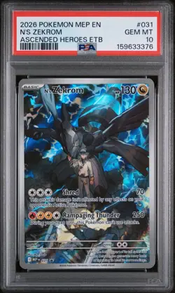 2026 Pokemon Ascended Heroes N’s Zekrom MEP ETB Promo #031 PSA 10 English - Image 1