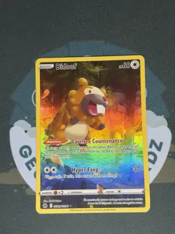 Pokemon TCG Bidoof GG29/GG70 Crown Zenith Galarian Gallery NM Full Art Holo - Image 1