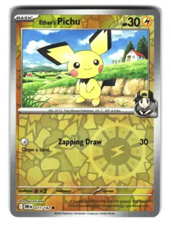 Ethan’s Pichu 071/182 Reverse Holo Pokemon Card NM - Image 1