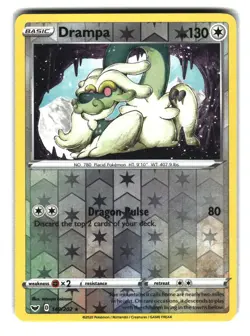 Drampa 149/202 Reverse Holo Rare Sword & Shield Pokemon Card NM - Image 1