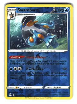 Swampert 064/264 Reverse Holo Rare Pokemon Card NM - Image 1