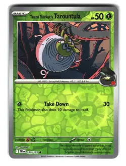 Team Rocket’s Tarountula 019/182 Reverse Holo Pokemon Card - Image 1
