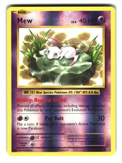 Mew 53/108 Reverse Holo XY Evolutions Pokemon Card - Image 1
