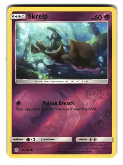 Skrelp 91/236 Reverse Holo Cosmic Eclipse Pokemon Card NM - Image 1