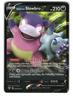 Galarian Slowbro V 099/189 Holo Darkness Ablaze Pokemon Card - Image 1