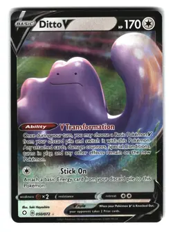 Ditto V 050/072 Ultra Rare Pokemon Card NM - Image 1
