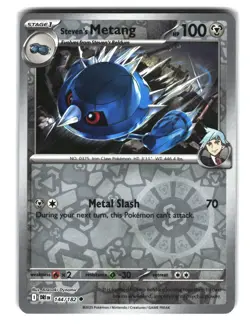 Steven’s Metang 144/182 Reverse Holo Pokemon Card NM - Image 1