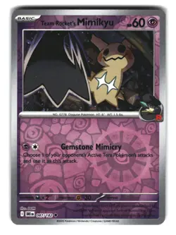 Team Rocket’s Mimikyu 087/182 Reverse Holo Pokemon Card NM - Image 1