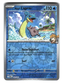 Misty’s Lapras 050/182 Reverse Holo Pokemon Card NM - Image 1