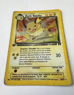 Pokemon TCG Dark Raichu 83/82 Team Rocket 1st Edition Holo Secret Rare - Image 1