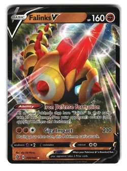 Falinks V 110/192 Holo Rare Pokemon Rebel Clash NM - Image 1