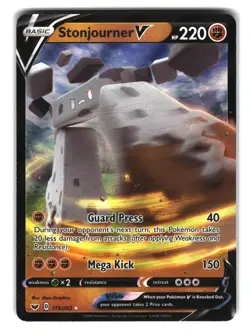 Stonjourner V 115/202 Holo Rare Pokemon Sword & Shield Base Set NM - Image 1