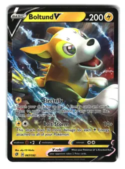 Boltund V 067/192 Holo Rare Rebel Clash Pokemon Card 2020 - Image 1