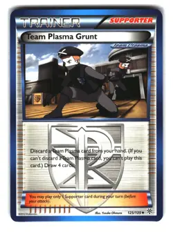 Team Plasma Grunt 125/135 Reverse Holo Trainer Supporter Pokemon Plasma Storm NM - Image 1