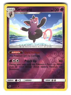 Grumpig 42/111 Reverse Holo Rare Crimson Invasion Pokemon NM - Image 1