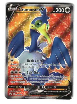 Cramorant V Full Art Holo Rare 198/202 Star Sword & Shield Base English Pokemon - Image 1