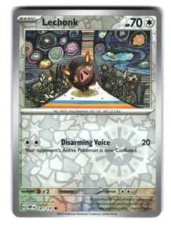 Lechonk Reverse Holo Common 181/197 Obsidian Flames Pokemon Card - Image 1