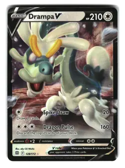 Drampa V 128/172 Holo Rare Pokemon Brilliant Stars NM - Image 1