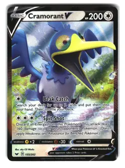 Cramorant V 155/202 Holo Rare Pokemon Sword & Shield Base Set NM - Image 1