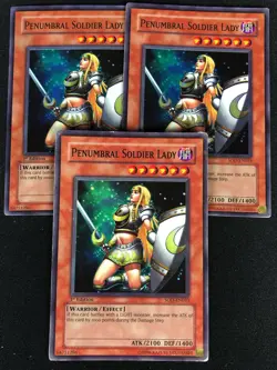 YUGIOH PENUMBRAL SOLDIER LADY SOD-EN033 1ST SUPER X3(MP) - Image 1