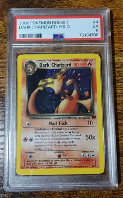 Dark Charizard 4/82 PSA 5 Holo Rare Team Rocket 2000 Pokemon Card Graded - Image 1