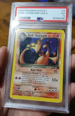 Dark Charizard 4/82 PSA 5 Holo Rare Team Rocket 2000 Pokemon Card Graded - Image 3