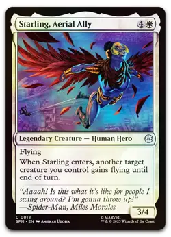 Starling, Aerial Ally #18 (Foil) (NM) Spider-Man SPM Magic MTG - Image 1