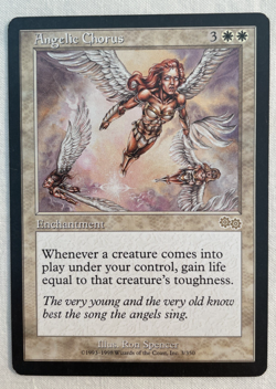 1x Angelic Chorus Urza's Saga MTG Magic the Gathering LP - Image 1